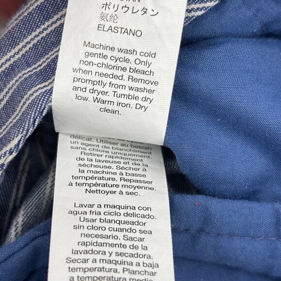 Khakis by GAP The 4 Inch Short Women's Size 8 Blue White Stripe Cotton Stretch - Picture 9 of 9